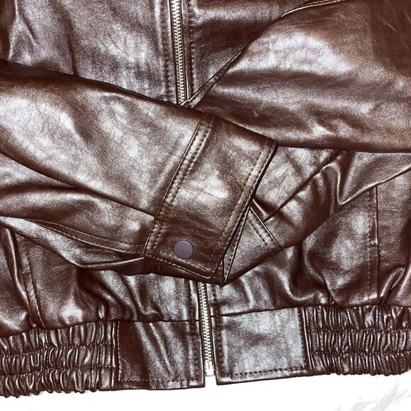 The Verlin Brown Faux Leather Jacket - Picture 7 of 7